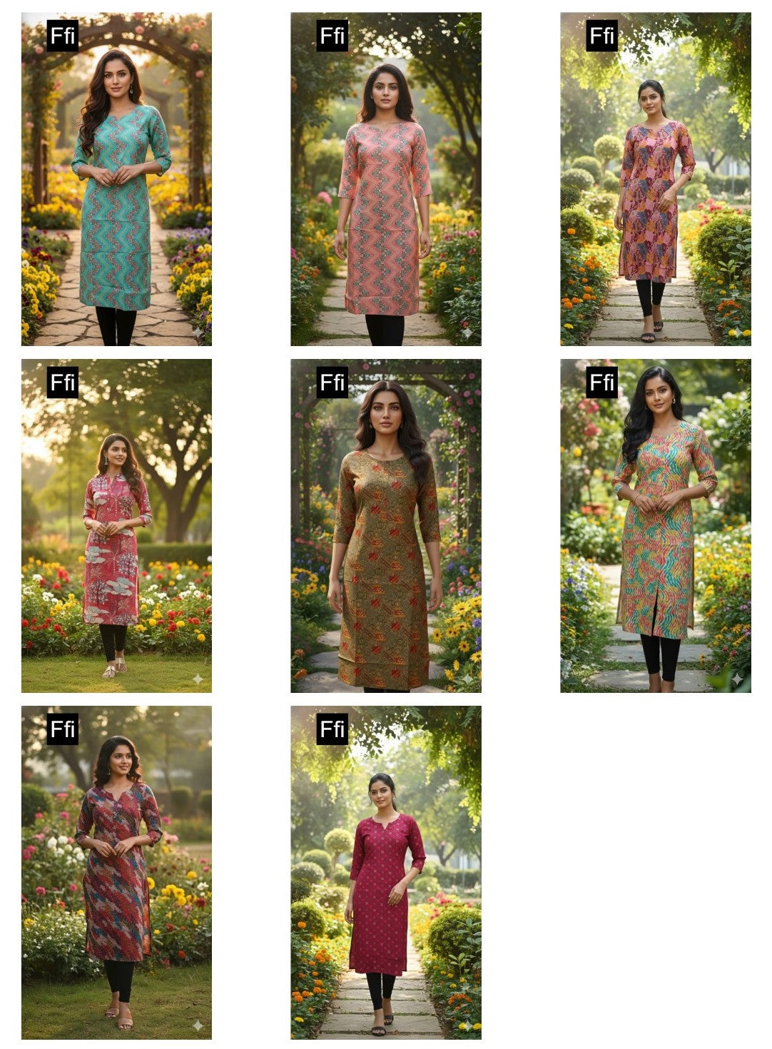 Daily Wear Ffi Modal Silk Straight Cut Kurtis Wholesale