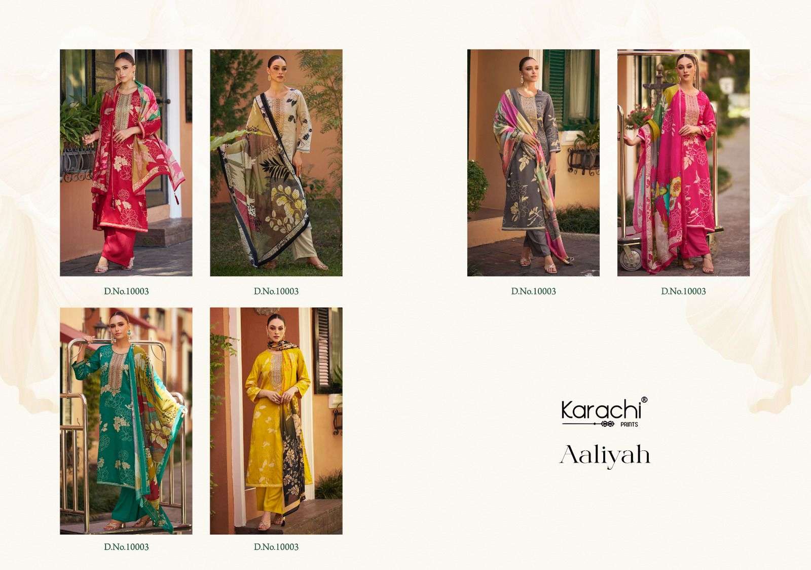 Aaliyah Karachi Prints Jam Satin Pant Style Suits Wholesaler Ahmedabad