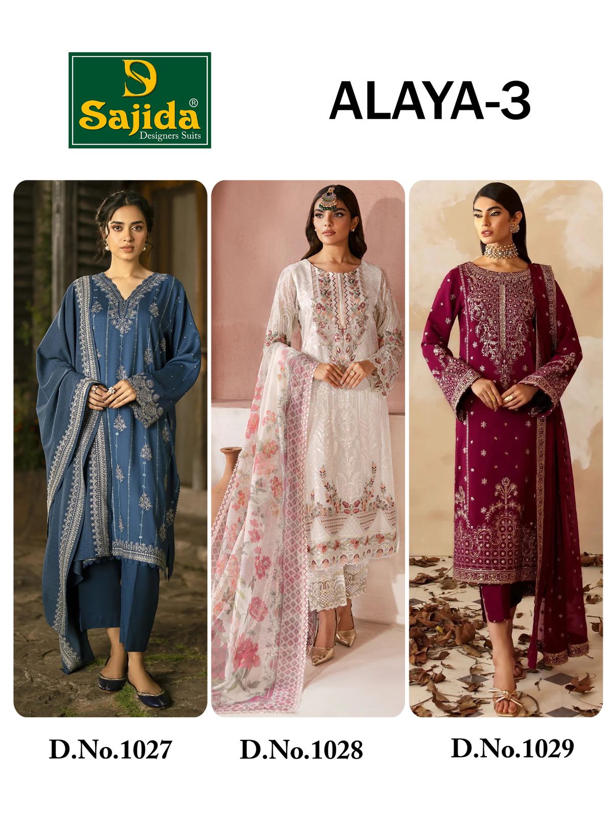 Alaya Vol 3 Sajida Georgette Pakistani Salwar Suits Manufacturer Ahmedabad