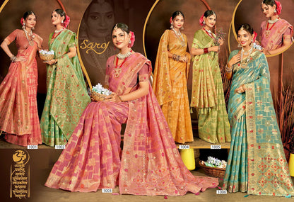 Almond Linen Saroski Vol 4 Saroj Linen Cotton Sarees Wholesaler India
