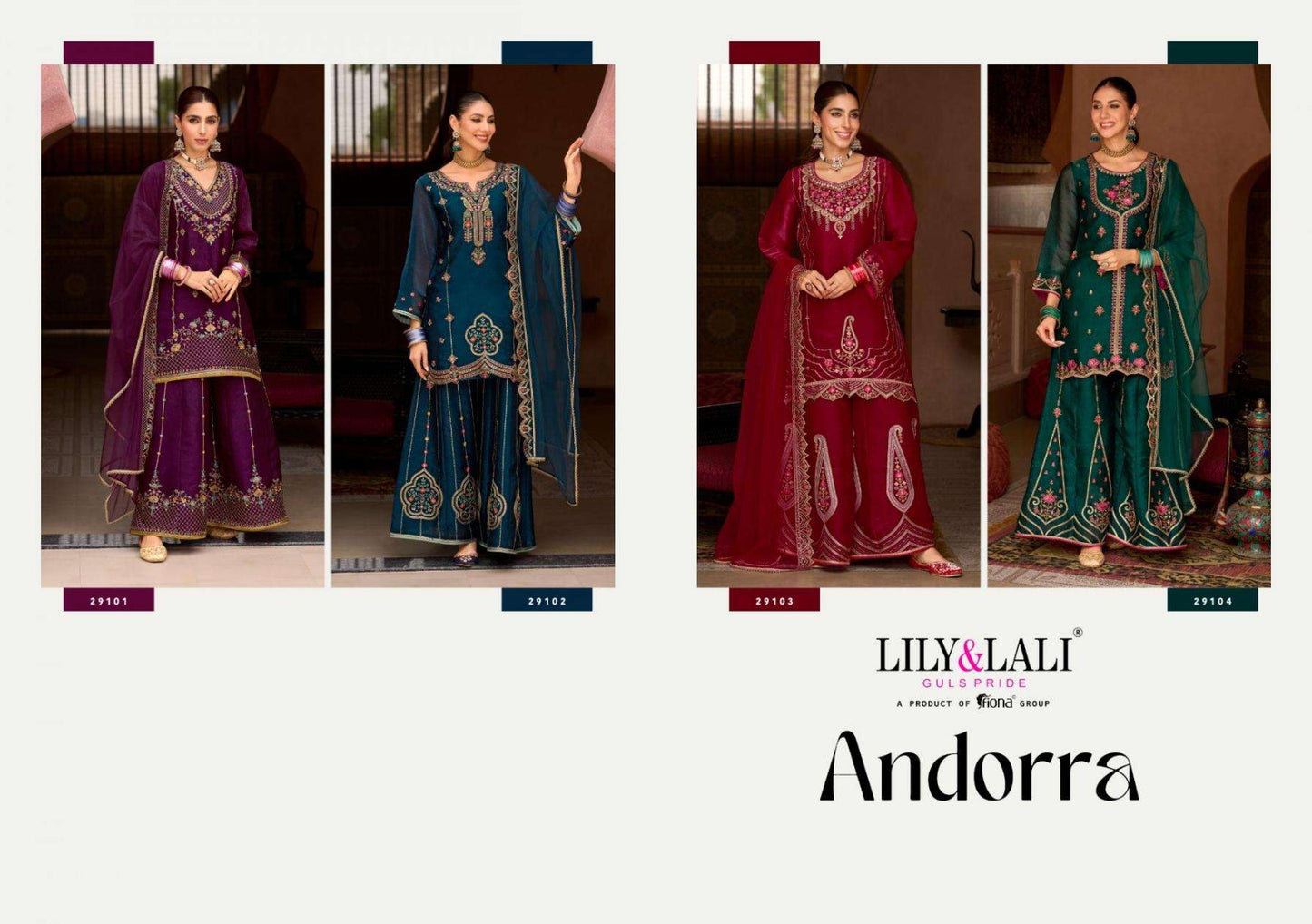 Andorra Lily Lali Silk Readymade Plazzo Style Suits Wholesale Price