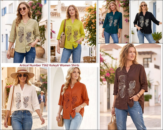 Artical Number 7562 Koleyti Cotton Women Shirts Wholesale Price