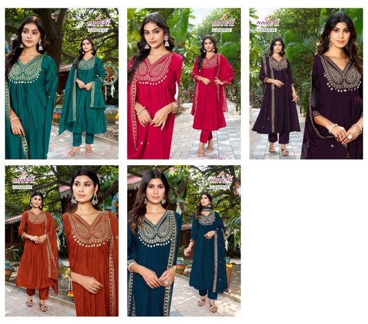 Candy Aanchi Chanderi Readymade Anarkali Suits Manufacturer Gujarat