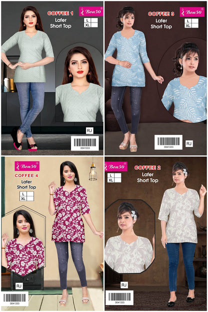 Coffee Bon50 Short Kurtis Wholesaler Ahmedabad