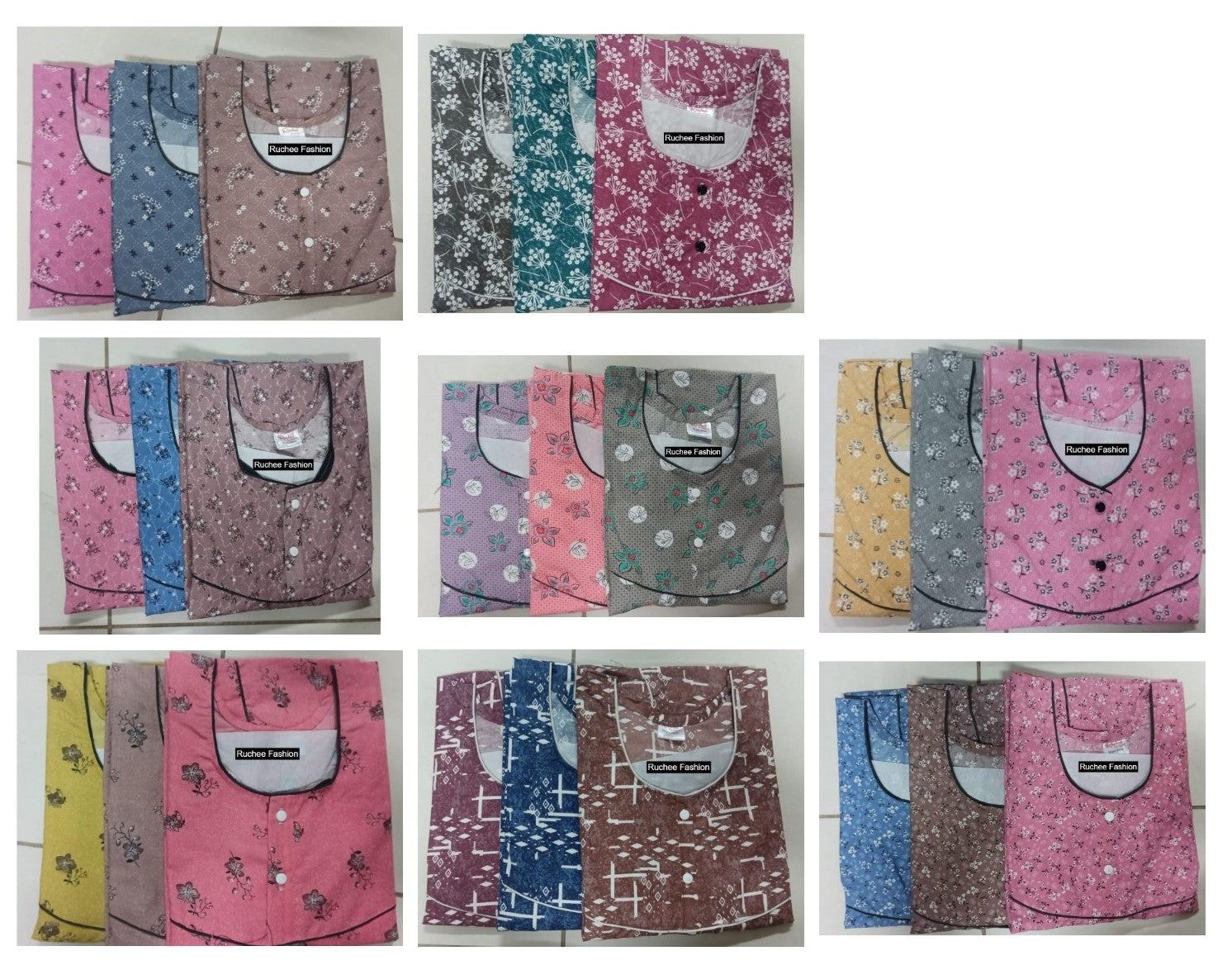 Cotton 1912 Ruchee Fashion Megya Night Gowns Exporter India