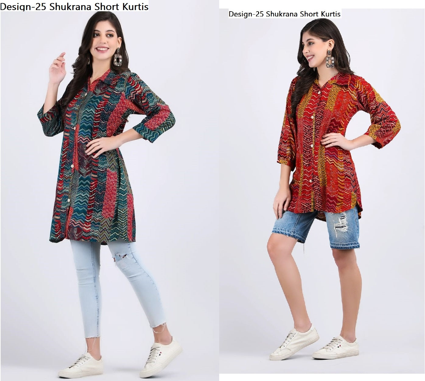 Design-25 Shukrana Rayon Short Kurtis Supplier Ahmedabad