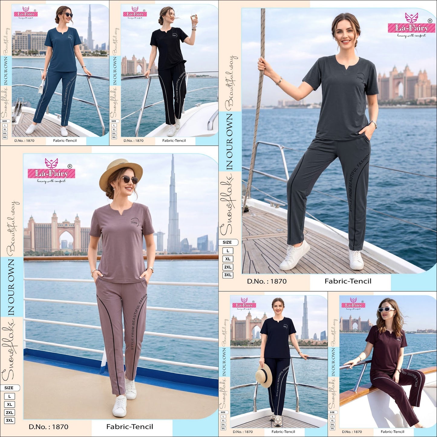 Design 1870 La Fairy Tencil Pyjama Night Suits Manufacturer Ahmedabad