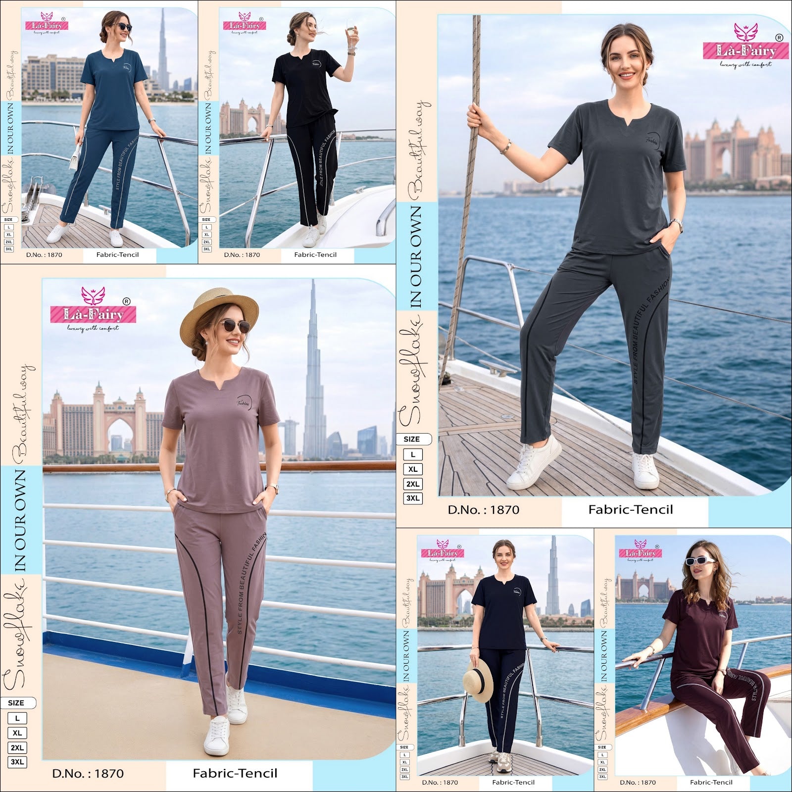 Design 1870 La Fairy Tencil Pyjama Night Suits Manufacturer Ahmedabad