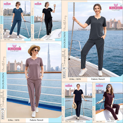 Design 1870 La Fairy Tencil Pyjama Night Suits Manufacturer Ahmedabad