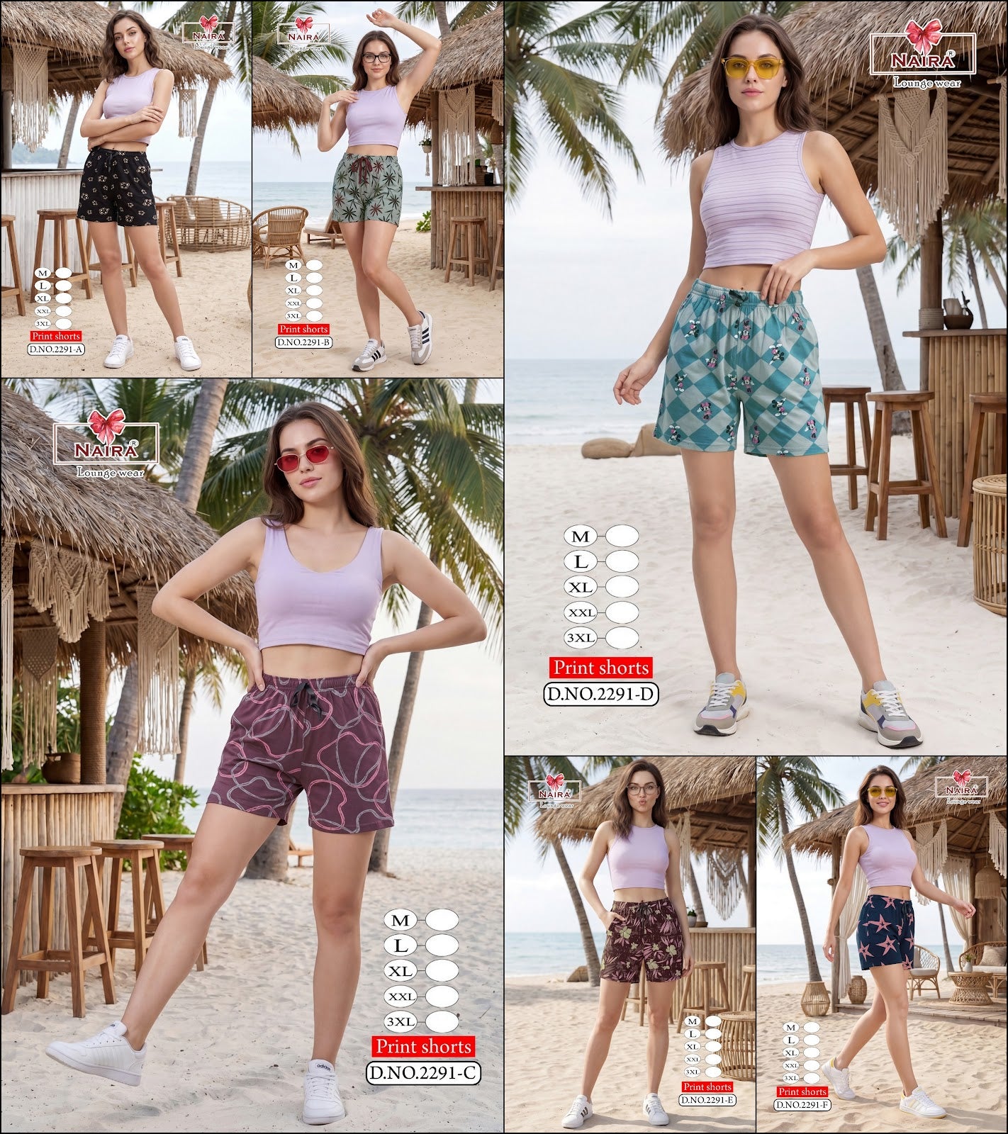 Design 2291 Naira Kavyansika Hosiery Cotton Women Shorts Exporter Gujarat