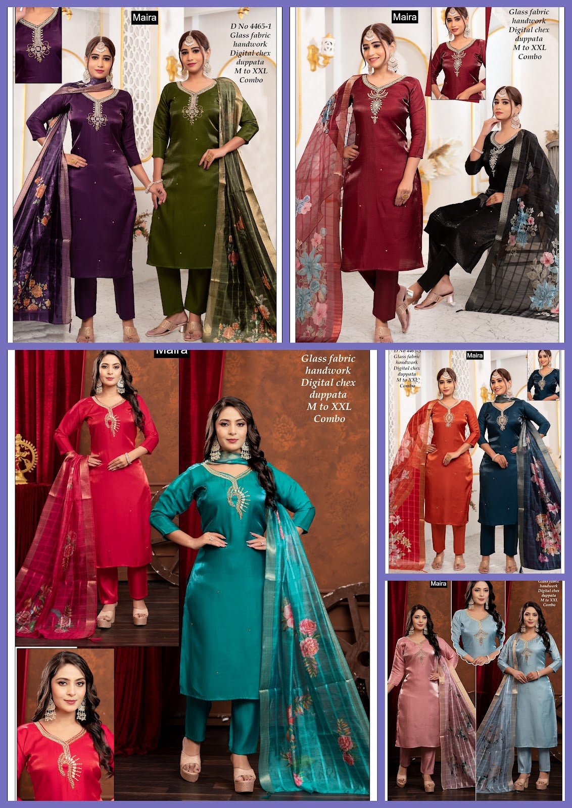 Design 4465 1-5 Maira Roman Readymade Pant Style Suits Supplier India