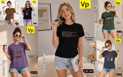 Design 5002 May15 Vp Cotton Biowashed Women Tshirt Supplier India