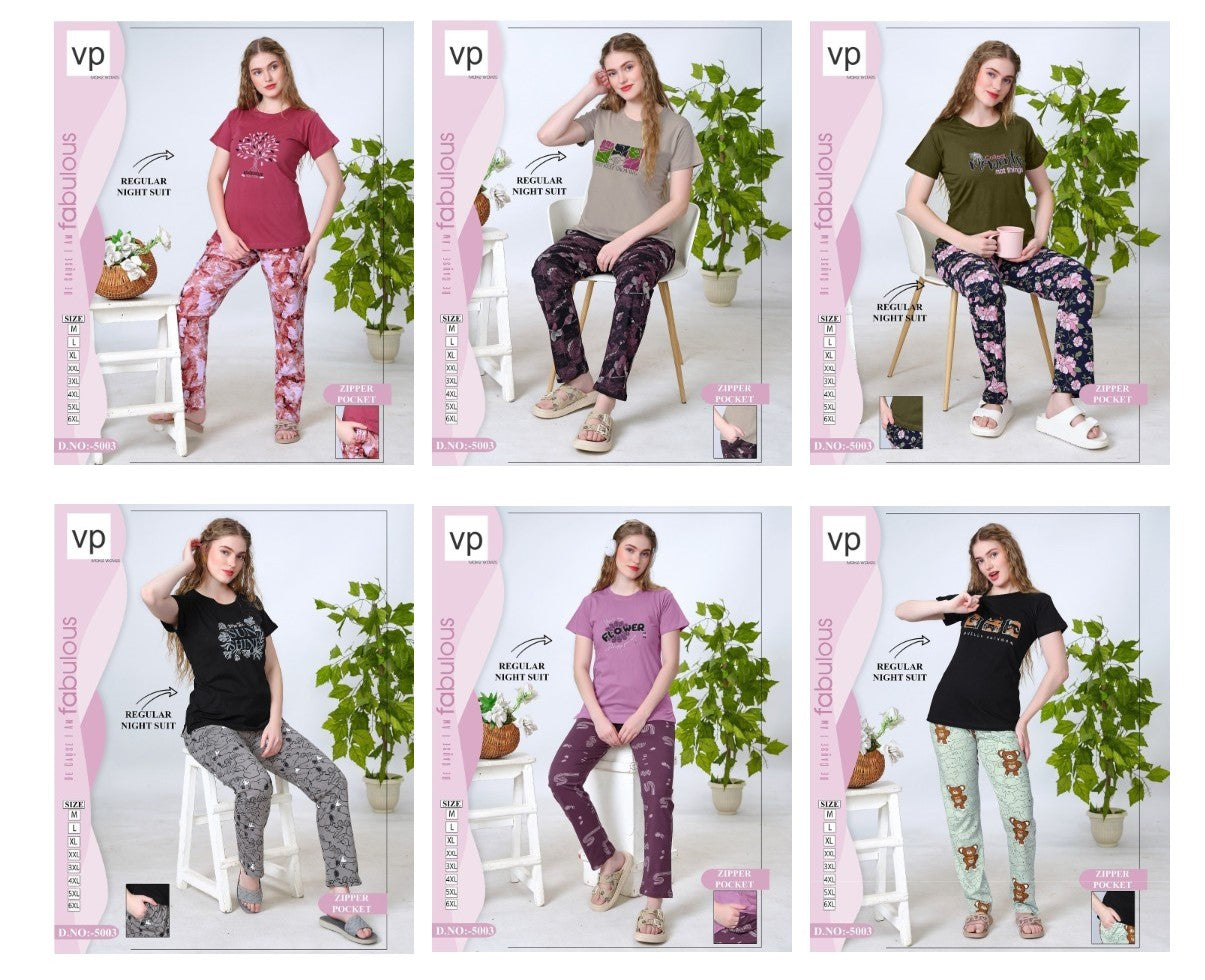Design 5003 Vp Hosiery Cotton Pyjama Night Suits Manufacturer Gujarat