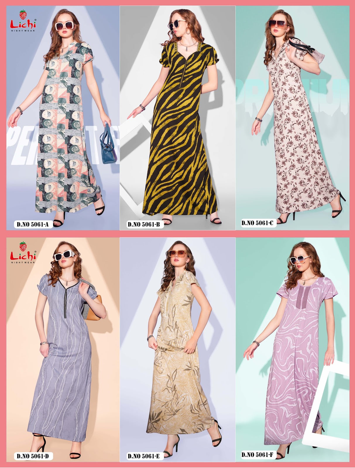Design 5061 Lichi Sinker Night Gowns Supplier India