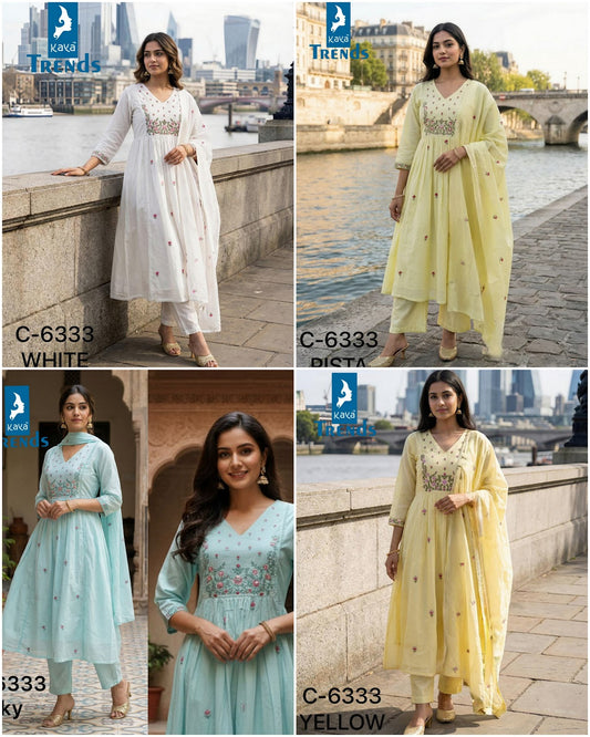 Design 6333 Kaya Trends Cotton Readymade Anarkali Suits Wholesale Price