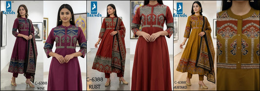 Design 6388 Kaya Trends Cotton Readymade Anarkali Suits Manufacturer