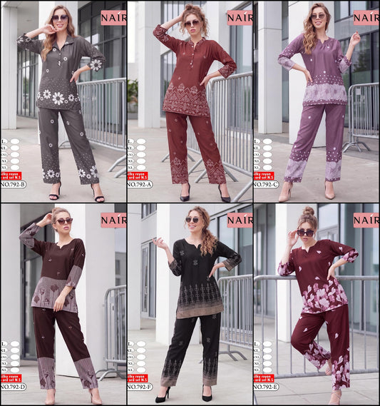 Design 792 Kavyansika Silky Pyjama Night Suits Supplier