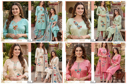 Design 865 To 869 Maira Roman Readymade Pant Style Suits Wholesale Price