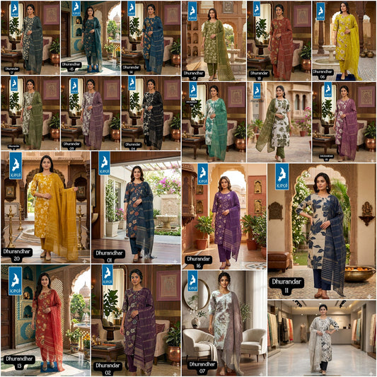 Dhurandar Kaya Trends Vertican Readymade Pant Style Suits Exporter Ahmedabad