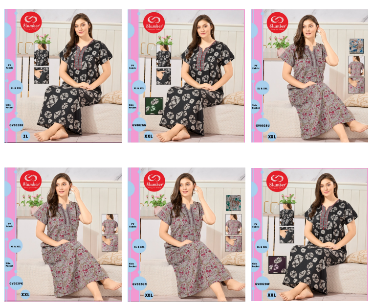 Gv002 Slumber Pv Night Gowns Supplier India