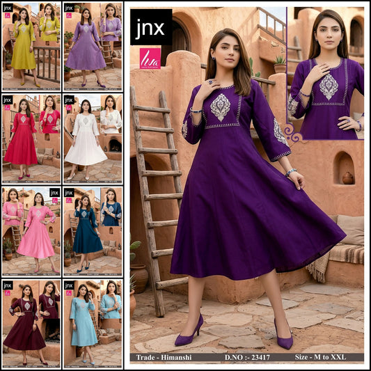 Himanshi Jnx Liva Anarkali Kurtis Manufacturer India