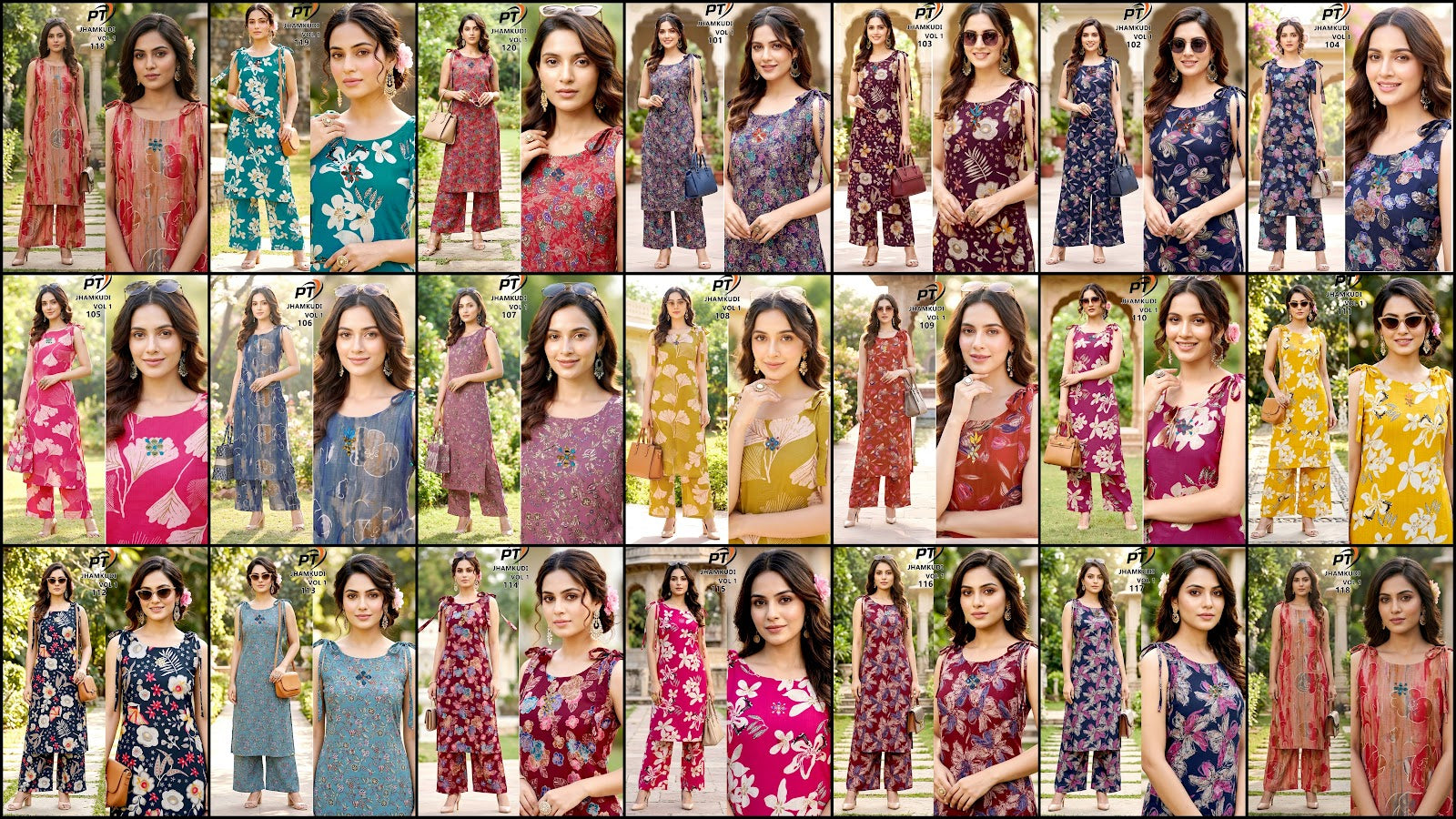 Jhamkudi Vol 1 Pt Vertican Kurti Plazzo Set Manufacturer Ahmedabad