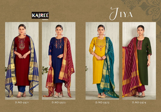 Jiya Kajree Fashion Viscose Readymade Pant Style Suits Exporter India