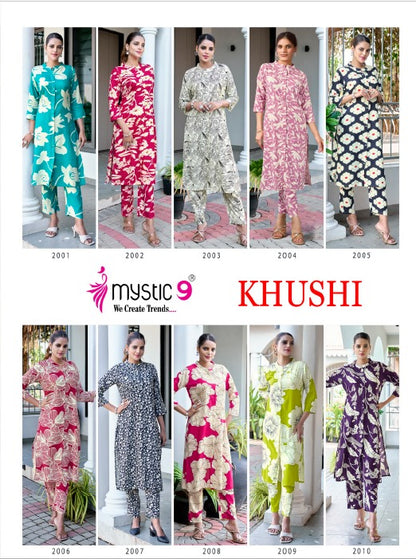 Khushi Vol 2 Mystic 9 Viscose Co Ord Set Wholesaler Gujarat