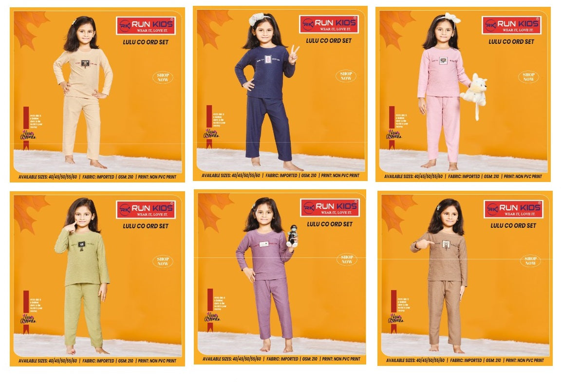 Lulu Run Kids Imported Girls Co Ord Set Manufacturer India