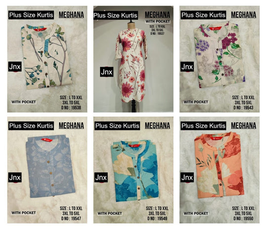 Meghana Jnx Cotton Plus Size Kurtis Wholesale Price