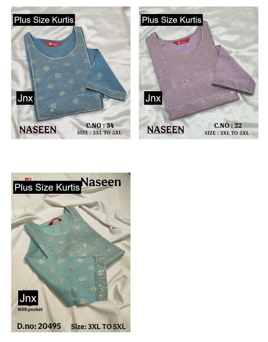 Naseen Jnx Vertican Plus Size Kurtis Wholesaler Ahmedabad