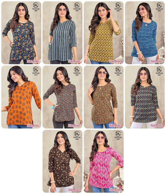 Navjivan Vol 4 Dl Cotton Short Kurtis Supplier Ahmedabad
