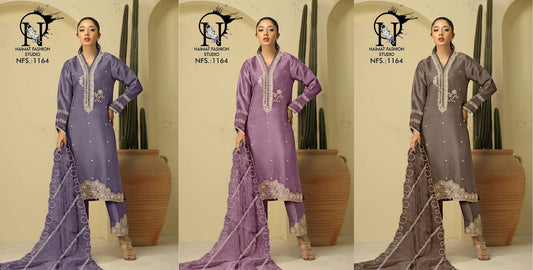 Nfs 1164 Naimat Fashion Studio Satin Pakistani Readymade Suits Exporter Gujarat