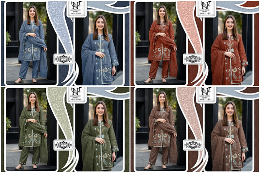 Nfs 1180 New Colors 2 Naimat Fashion Studio Pakistani Readymade Suits Supplier Gujarat