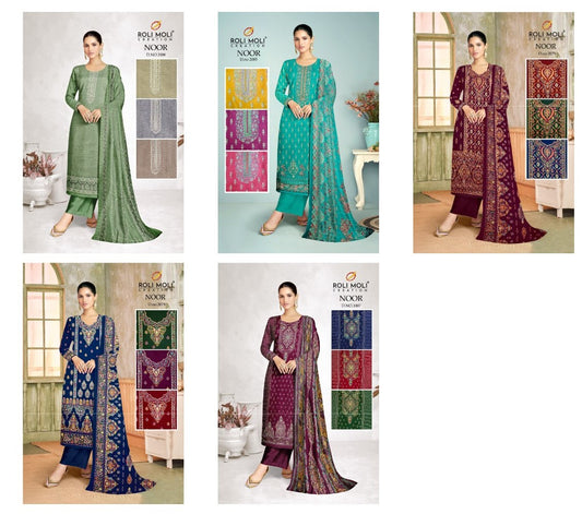 Noor 5 Roli Moli Pashmina Suits Supplier