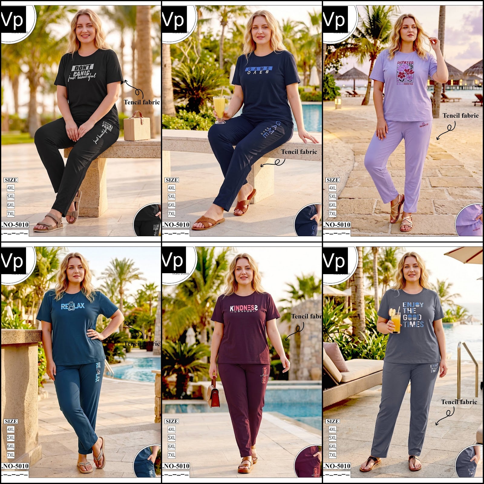 Plus Size Dno 5010 Vp Tencil Pyjama Night Suits Manufacturer Ahmedabad