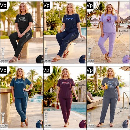 Plus Size Dno 5010 Vp Tencil Pyjama Night Suits Manufacturer Ahmedabad