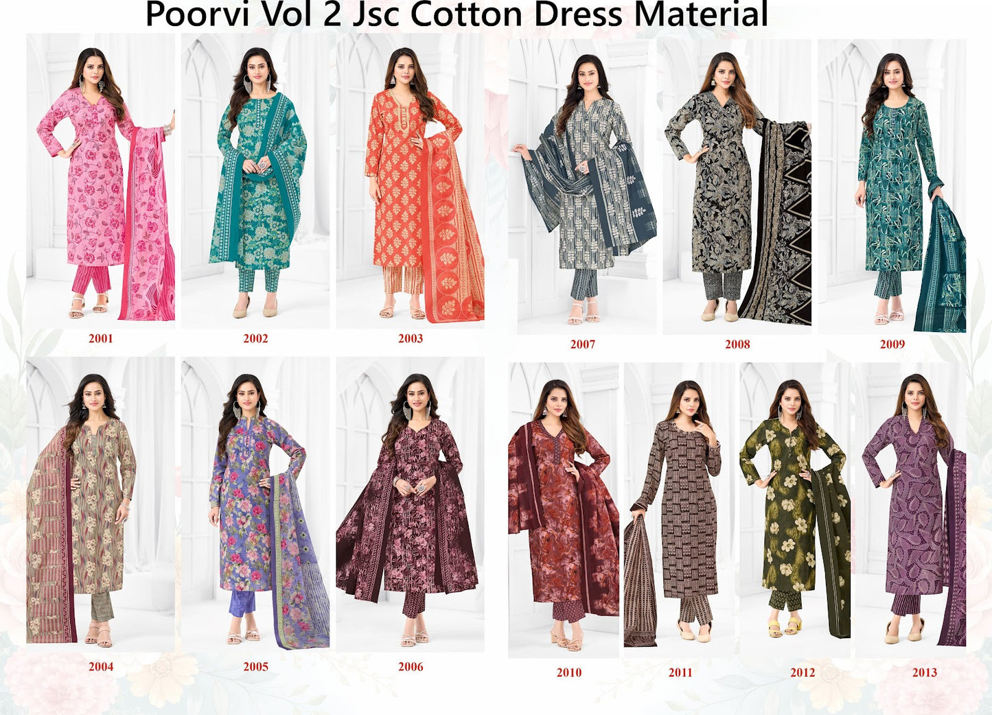 Poorvi Vol 2 Jsc Cotton Dress Material Wholesaler India