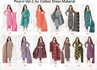 Poorvi Vol 2 Jsc Cotton Dress Material Wholesaler India