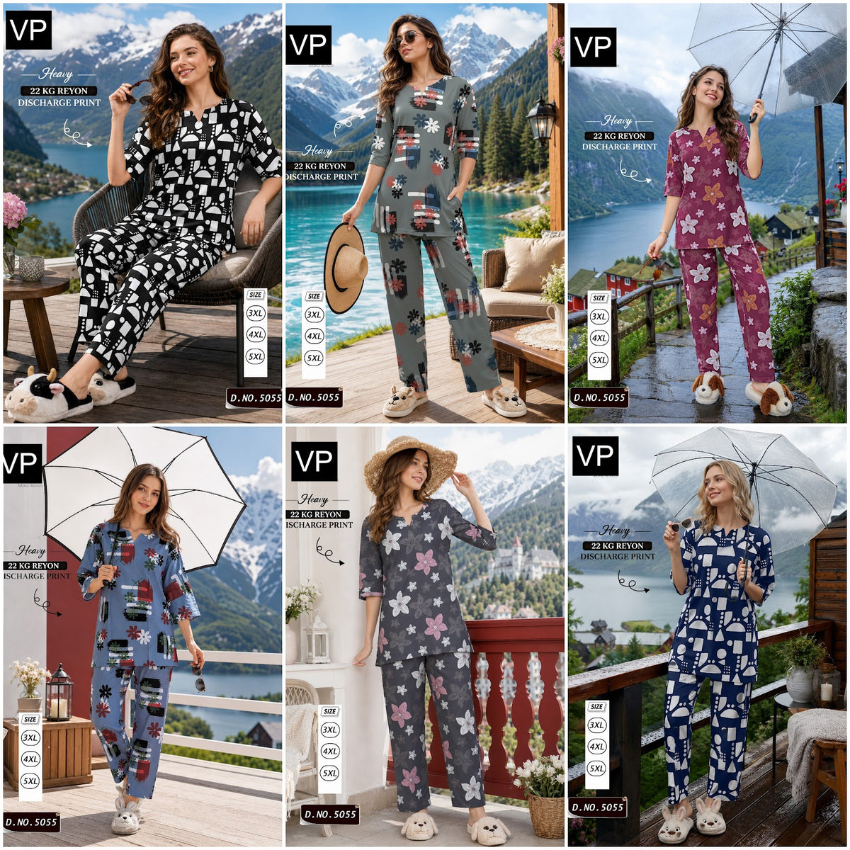 Print To Print Dno 5055 Vp Rayon 22Kg Co Ord Set Wholesaler Gujarat