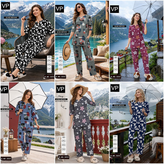 Print To Print Dno 5055 Vp Rayon 22Kg Co Ord Set Wholesaler Gujarat