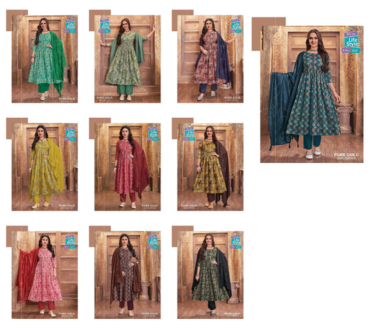 Pure Gold Mcm Lifestyle Pure Cotton Readymade Pant Style Suits Wholesaler Gujarat