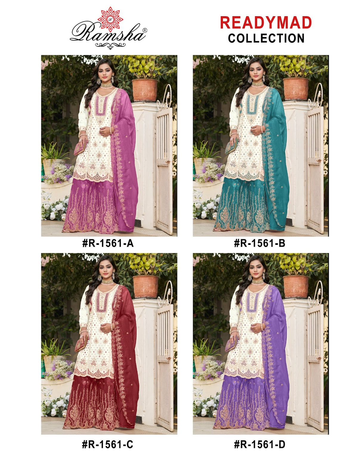 R 1561 Nx Ramsha Pakistani Readymade Suits Supplier India