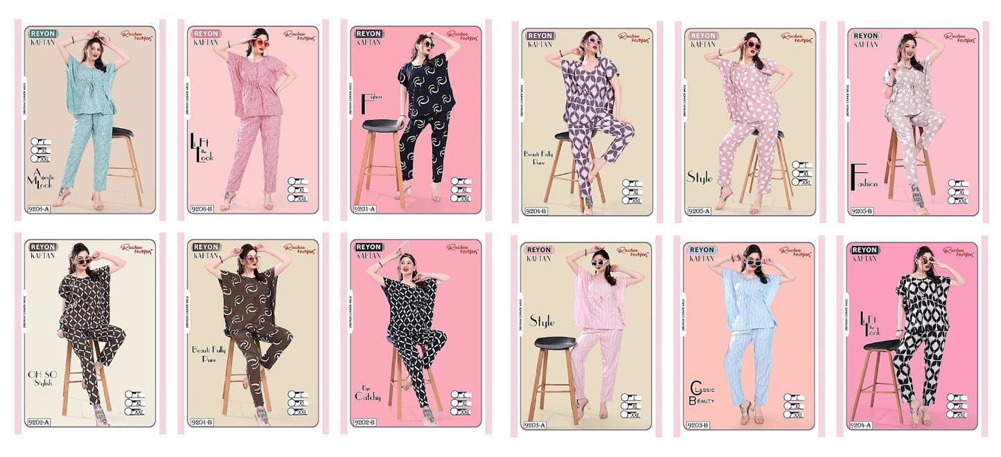 Rayon 2404 Ruchee Fashion Kaftan Night Suits