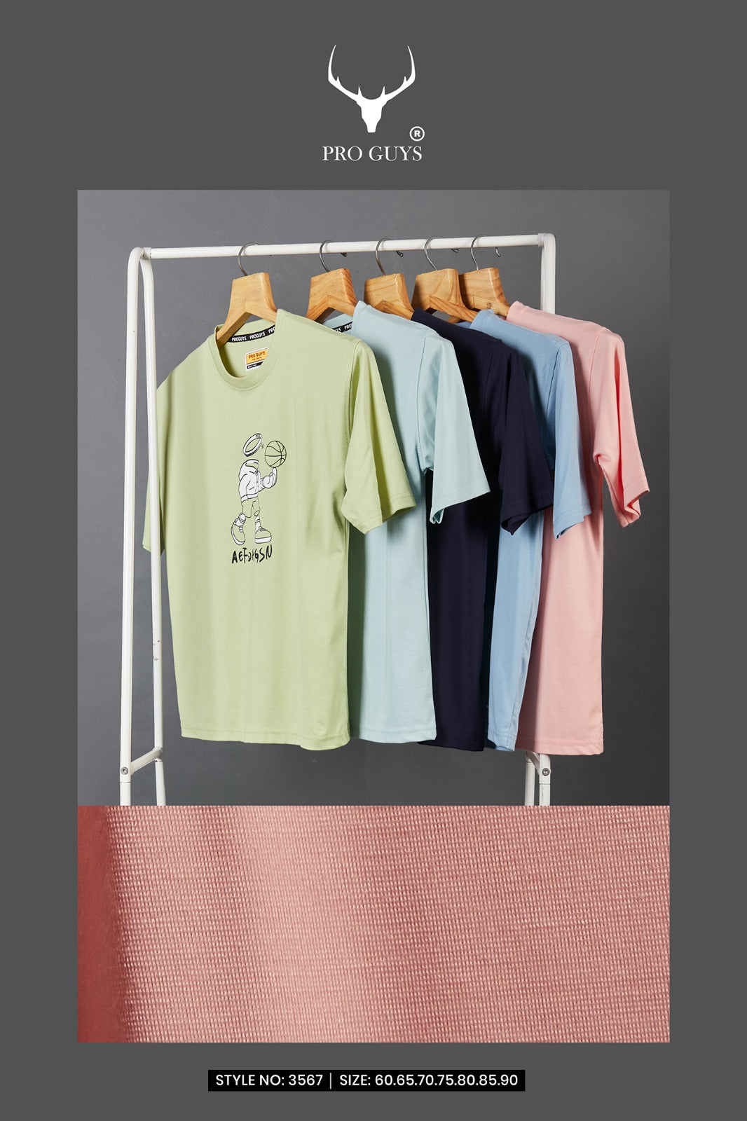 Round Neck Design 3567 Pro Guys Tencil Lycra Boys Tshirt Exporter India