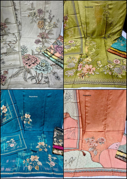 Ruby 0902 Nayandeep Viscose Muslin Salwar Suits Exporter