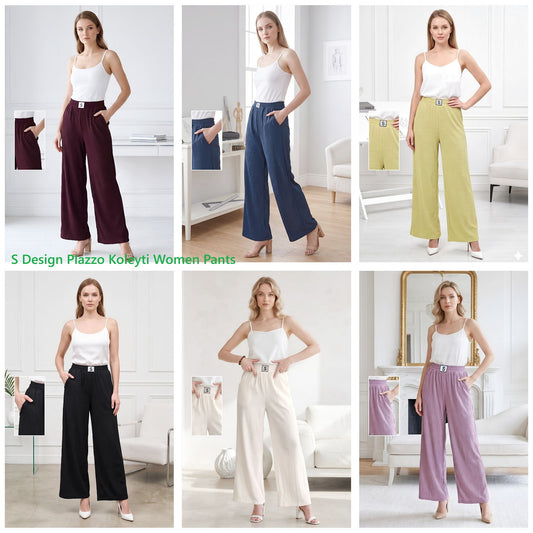 S Design Plazzo Koleyti Korean Women Pants Wholesaler