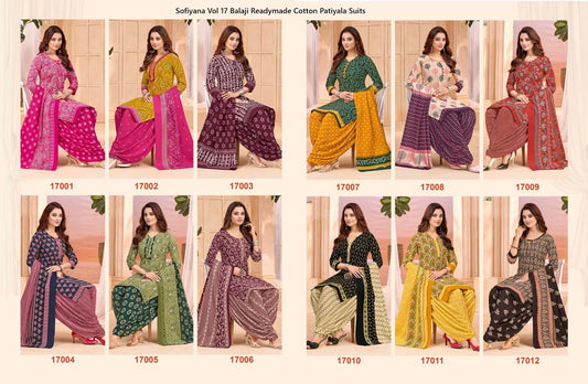 Sofiyana Vol 17 Balaji Indo Readymade Cotton Patiyala Suits Wholesale Rate