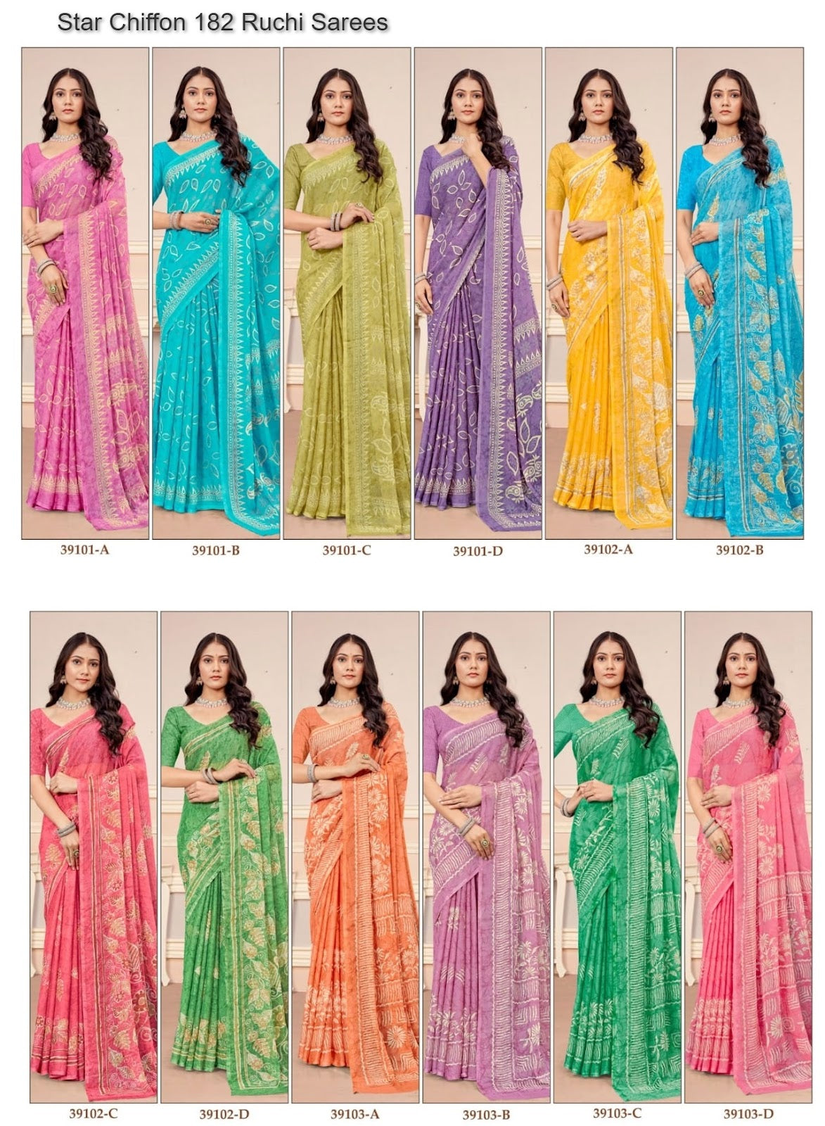 Star Chiffon 182 Ruchi Sarees Supplier