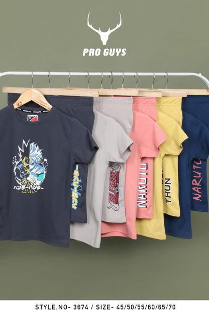 Style 3674 Pro Guys Tencil Lycra Boys Capri Night Suit Manufacturer India